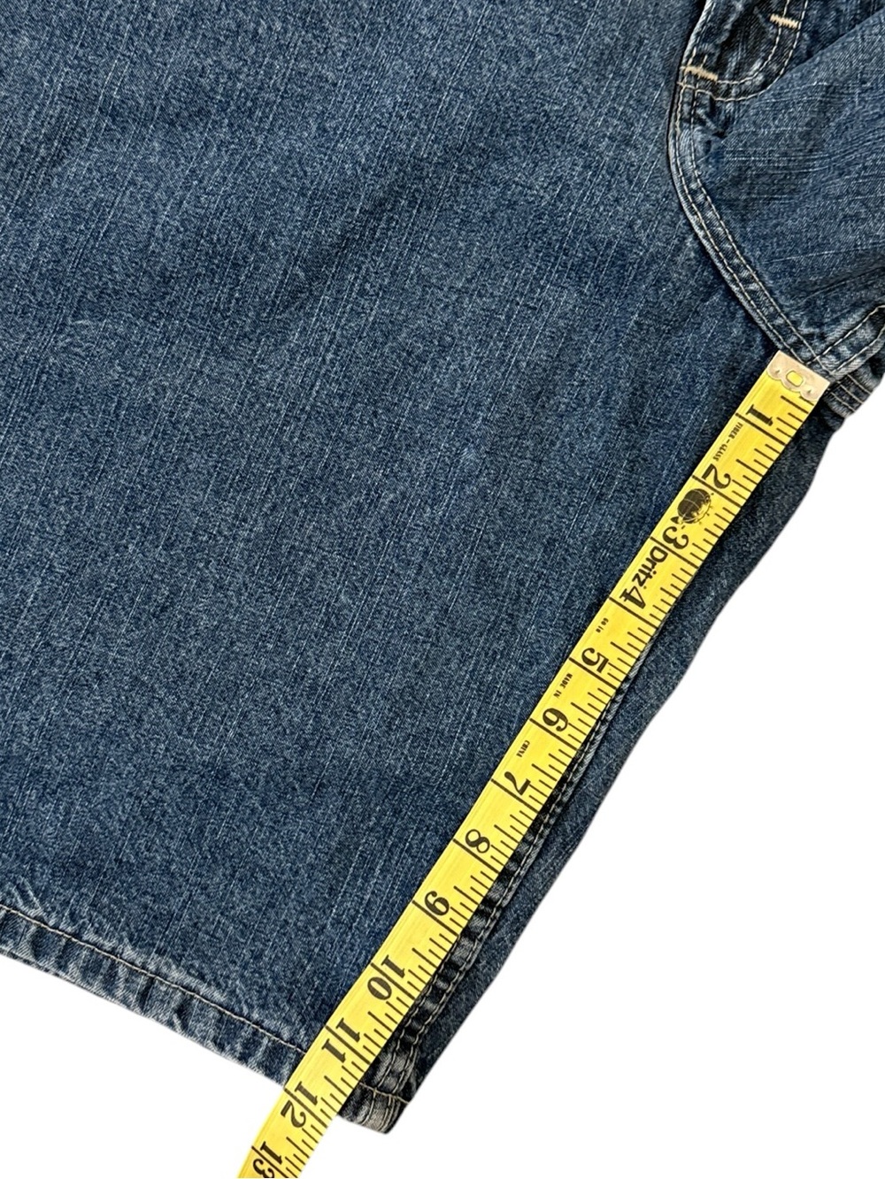 Lee Dungarees Carpenter Jean Shorts 38L Y2K Baggy Skater Fits 36x12 Medium Blue - Picture 13 of 15